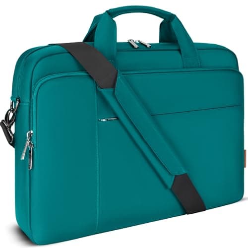 DOMISO 17 inch Laptop Bag Computer Messenger Shoulder Bag,Slim Waterproof Briefbag for Men Women to Work Travel School,Compatible with 17-17.3 inch Lenovo HP Dell Laptop,Turquoise