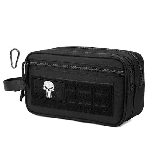 BAGZY Tactical Toiletry Bag for Men Hygiene Bag EDC Military Tool Molle Pouches Small Dopp Kit Mens Shaving Kit Travel Shower Bags Shaving Travel Bags for Toiletries Black