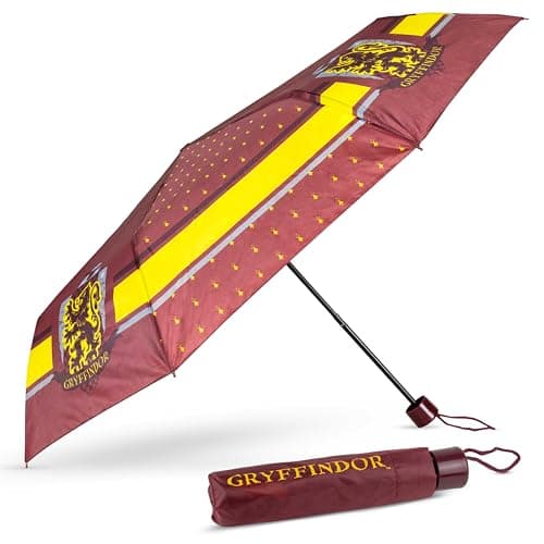 BONNYCO Umbrella Windproof Strong of Harry Potter. Maroon Umbrella Compact with Reinforced Structure, Folding Brolly for Bag, Backpack or Travel. Mini Pocket Brolly, Original Gifts for Men Women