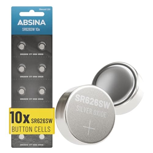 ABSINA SR626SW Battery 1.55V Silver Oxide - Leakproof & Long-Lasting