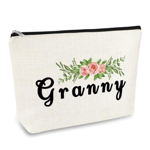Granny Makeup Bag - Grandma Gift for Mothers Day, Birthday, Christmas & Thanksgiving from Granddaughter & Grandchildren - Cosmetic Bag Travel Pouch for Grannie, Gran Nana & Grandmother