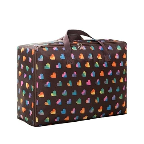 Multifunctional Travel Camping Storage Bag Thickened Luggage Moving Foldable Suitcase(Brown,60 * 50 * 25cm)