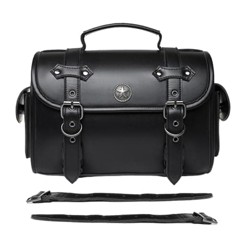 Motorcycle Saddle Bags – Leather | Motorbike Luggage Storage Bag | Large Capacity Saddle Pouch for Bikes, Waterproof Side Bags for Travel Touring, Easy Install Secure Storage Organizer for Rid