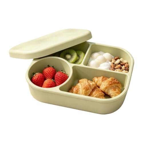 Silicone Lunch Containers 750ml 4-Compartment Leakproof Divider