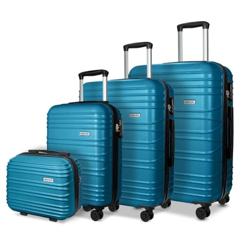 Luggage Depot Complete Luggage Set, ABS Shells and TSA Lock, Ice Blue