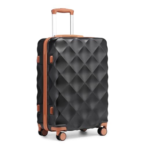 British Traveller Large Suitcase, Lightweight 28 Inch Checked Luggage