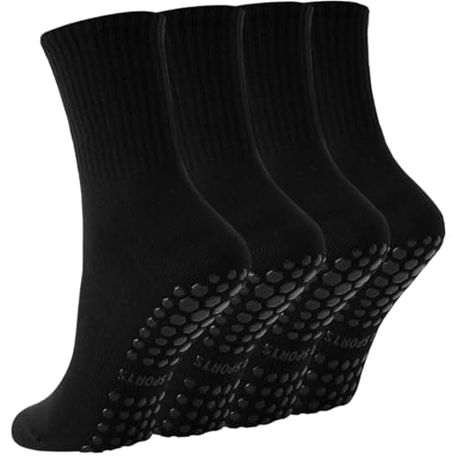 Yikki 4 Pairs Pilates Grip Socks, Reformer Yoga Socks for Women