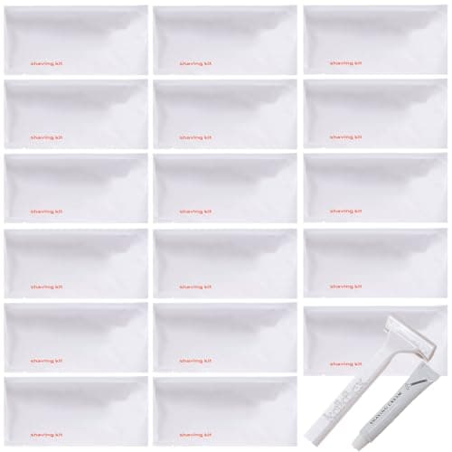 20Pack Individually Wrapped Hotel Disposable Razors Kit With Shave Cream; Travel Manual Razor Toiletries Amenities;Multipurpose Guest Shaving Razor Set for Home Hotel Travel