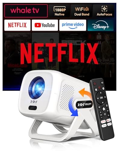 XGODY Gimbal N5 Mini Portable Smart Projector, FHD Built in Apps & Whale TV