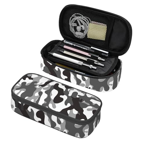 Abaysto Large Pencil Case for Boys Kids Camo Pencil Pouch with Zipper Compartments Big Capacity Pencil Bag Organizer Box for School (Camouflage)