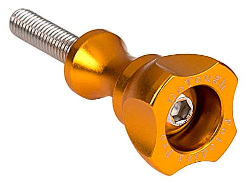 Fotodiox Pro GoTough Short Gold Thumbscrew for GoPro Cameras - 25mm Gold Aluminum Metal Bolt Knob with Stainless Screw - for Sport Camera Gopro Hero Hd, Hero1, Hero2, Hero3 and all GoPro Adapter Mounts and Extension Arms