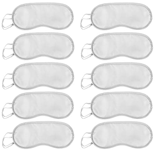 10 Pcs Eye Sleep Masks, Eye Blinderfold Sleep Covering for Sleeping,Travel, Party Supply (White)