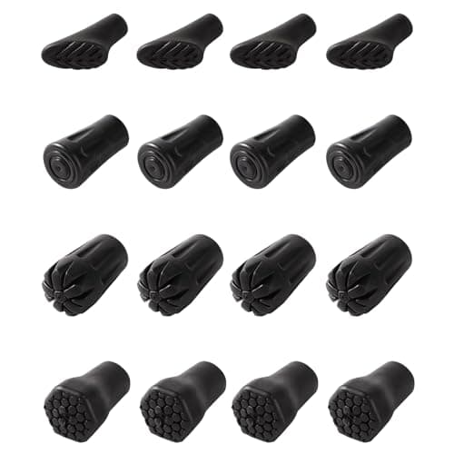 16pcs Walking Stick Rubber Tips, Universal Non-Slip Pole Ferrules