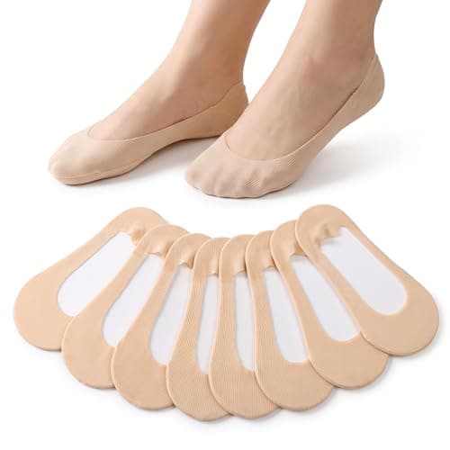 8 Pairs No Show Socks for Women, Invisible Socks for Ballet Trainer Flats