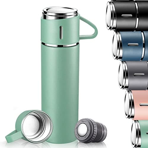 TOPAHGOD Vacuum Flask Water Bottle with Leakproof Lid & Handle, Green
