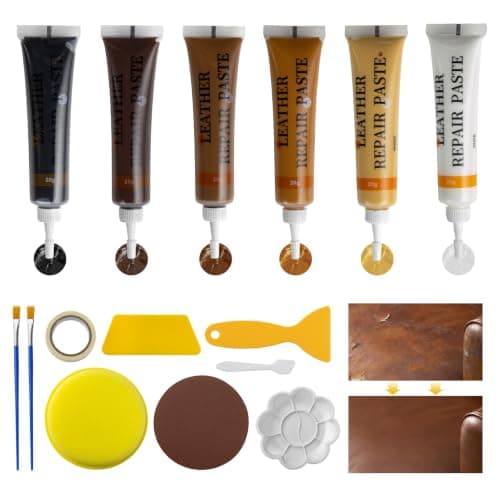 WEFINEST 6 Colors Faux Leather Repair Kit, Mixable Leather Repair Paste