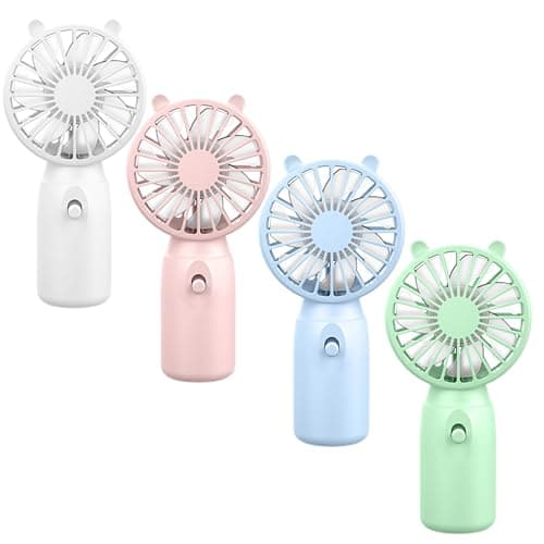 Portable Handheld Fan,4 pack Colorful Mini Hand Fan Battery Operated Personal Portable Fans Pocket Design For Travel/Summer/Outdoor/Makeup/Party,Gifts For Kids Girls Women Men