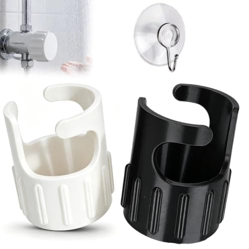 Public Shower Push Button Lock Attachment Hands-Free Timed,Black+White
