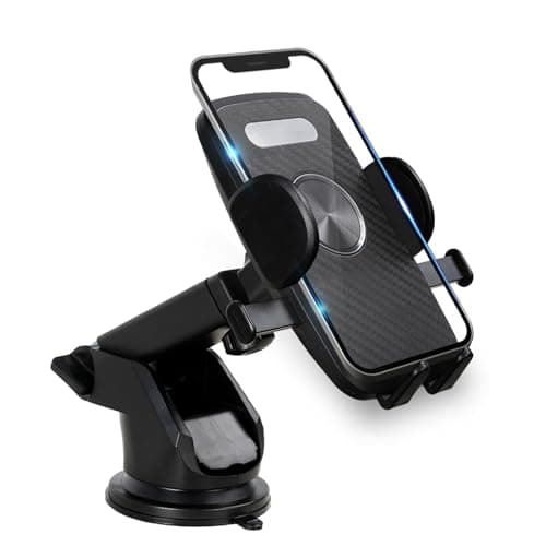XUKEY Car Phone Holder, Adjustable Air Vent Car Phone Mount 360° Rotation for Dashboard/Windscreen, for iPhone 4.0''-6.4'' Carbon Fiber Black