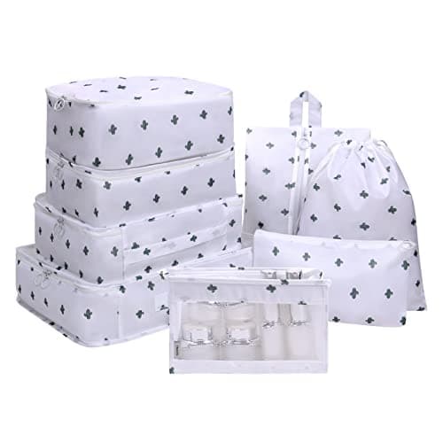 OSDUE Packing Cubes for Suitcase, 8PCS Thickening Travel Organiser Packing Bags Lightweight Travel Accessories Organizers Essentials Clothes Shoes Cosmetics Toiletries Storage Bags