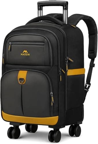 MATEIN Travel Backpack with Wheels Featuring 4 Spinner Wheels 17 Inch