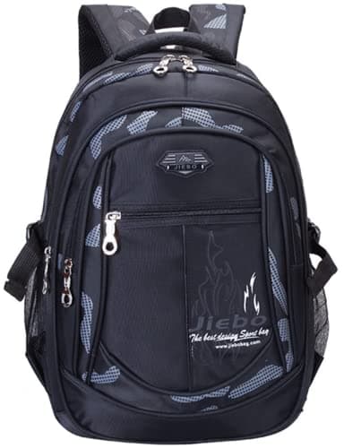 SOMBLG Boys Backpack Student Kids Bookbags Durable School Bags Big Heavy Duty Travel Waterproof (4-Black)