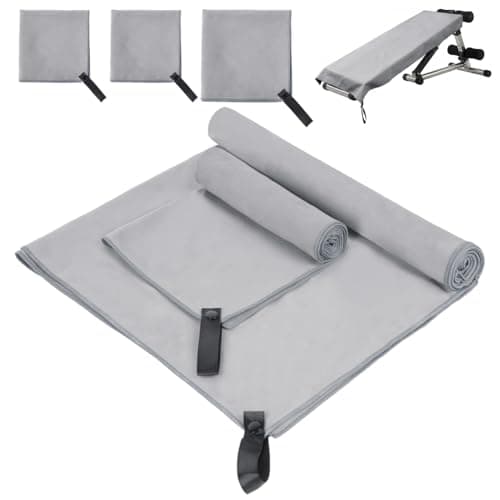 Aolso Microfibre Travel Towel Set, 3 Pack Quick Dry Lightweight Microfibre Towels, Super Absorbent Gym Towel for Men Weman, Beach Towel for Camping, Yoga, Swimming, Hiking-Grey(160x80cm+2 * 40x80cm)