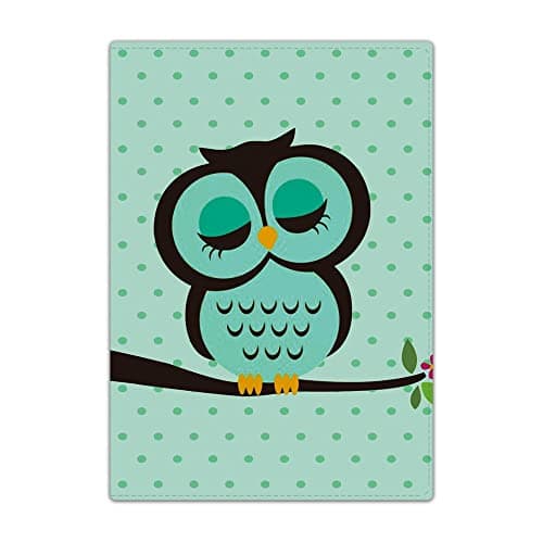 Passport Holder Cover, PU Leather Travel Wallet Case Organiser for Passport, Business Cards, Credit Cards, Boarding Passes (Sleeping owl)