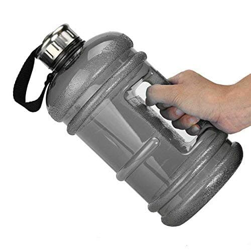 New Jumbo 2.2 Litre Sports and Gym Water Bottle with Time Markings Extremely Durable BPA Free Ideal Bottles for Gym Dieting Bodybuilding Outdoor Sports Hiking Cycling Office and Fitness (Grey)