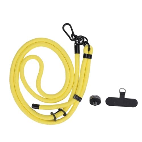LIYJTK Action Camera Lanyard Adjustable Quick Release Anti Lost Rope for Pocket 3, Action 5, ONE X4 Adjustable Strap (Yellow)