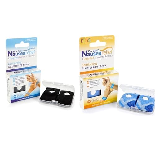 Sea-Band Travel & Motion 1 x Black Adult & 1 x Blue Child Wristbands