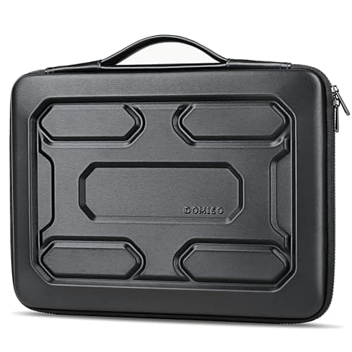 DOMISO 17 inch Laptop Sleeve with Handle Shockproof Waterproof EVA Protective Case laptop bag,Black
