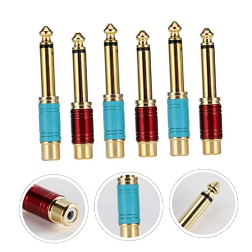 NUOBESTY 6pcs Mono Conversion Plug Adapter for Male to Female Jumbo Plug Mono Adaptor for Audio Adapter Use Stereo Jack Random Color
