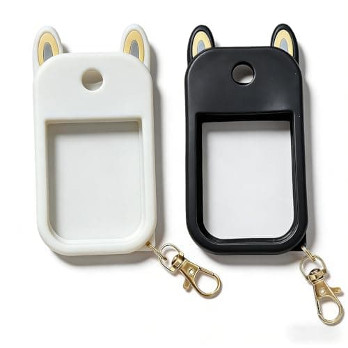 2 Pack Hand Sanitizer Holder – Portable Silicone Hand Sanitizer Case with Keychain for 1 fl oz Spray, Travel & Everyday Carry Sanitizer Accessory, Soft Touch Protective Holder (Black, White)