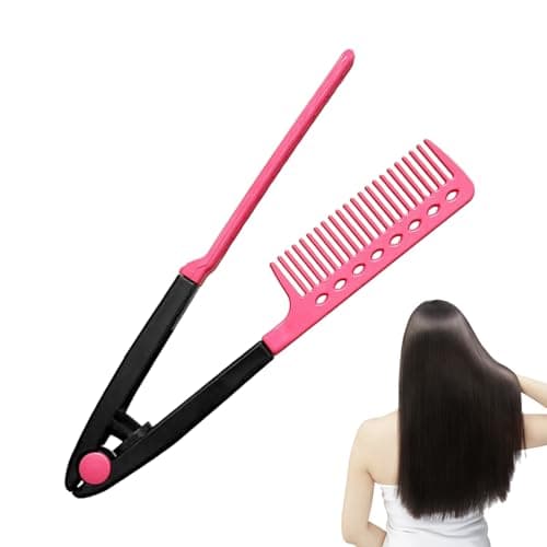 Straighten Comb for Hair - Salon Hair Brush Straighten Comb for Flat Iron - V Shaped Smoothing Brush Professional Tool for Home Commuting Vacation Travel Road Trip Dating