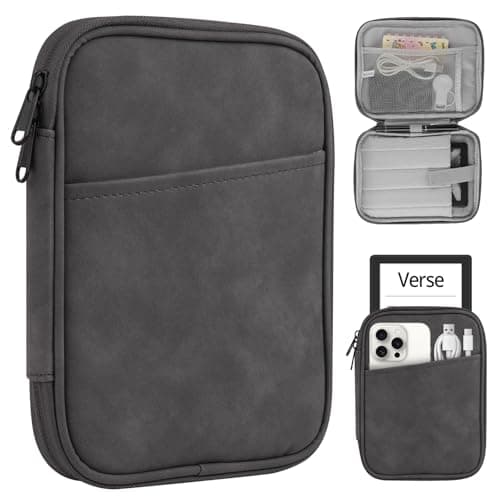 HoYiXi Universal Sleeve Bag for 6",6.8",7" Kindle Paperwhite/Colorsoft 2024-2012 Compatible with 6"-6.8" All-New Kindle/Kobo/Tolino/Sony,6" EReader with Anti-Drop Protective Cover,Grey