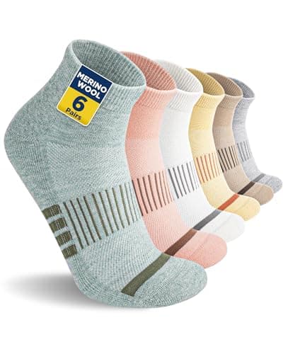 Niofind Merino Wool Hiking Socks, Walking Socks for Men and Women, 6 Pairs