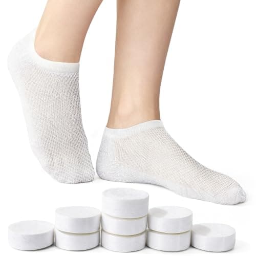 Nanaborn Disposable Socks for Travel 9 Pairs Mens Womens Short Socks White