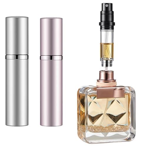 Vinuwu Refillable Perfume Atomiser 2 Pack 5ml (Silver+Pink)