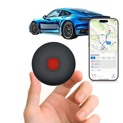 Car GPS Tracker No Subscription, iOS & Android, No SIM Card, Black