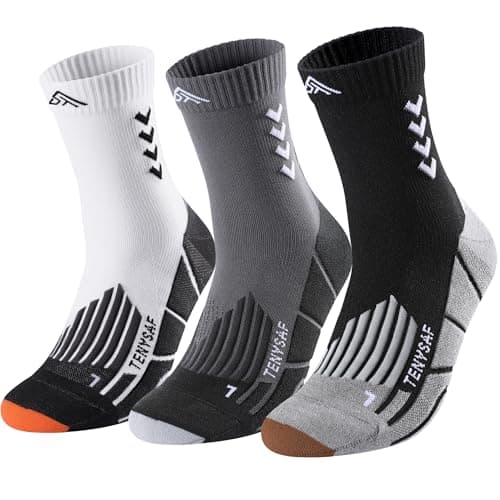 Lounwee Crew Compression Running Socks: 15-20 mmhg Arch Support Compression
