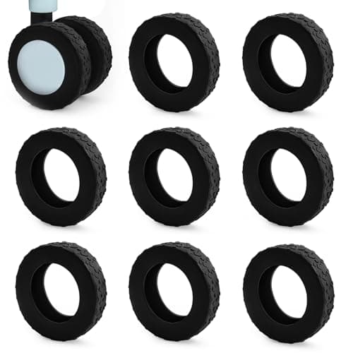 Bellanova 8 Silicone Luggage Wheel Protectors Black