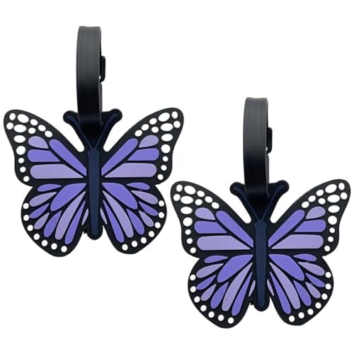 2 Pack Silicone Butterfly Luggage Tags Suitcase Labels for Travel Bags