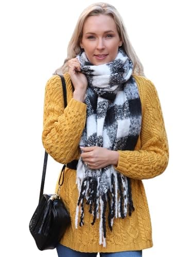 Style Slice Women's Tartan Plaid Blanket Scarf Oversized Shawl Wrap