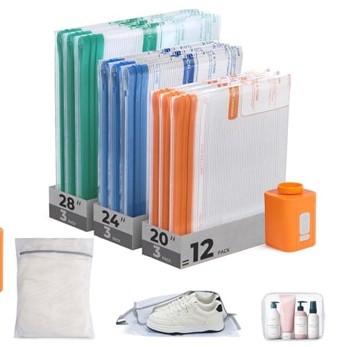 BAGSMART Travel Vacuum Bags 12 Pack with Wireless Pump Airtight Space Saver