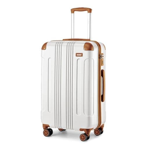 Kono 28 Inch Large Hard Shell Suitcase ABS Lightweight Luggage (Cream)