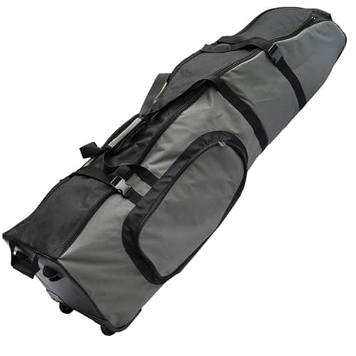 Gr8 Home Premium Wheeled Travel Golf Bag Padded Flight Cover Case with Reinforced Wheels Black Grey