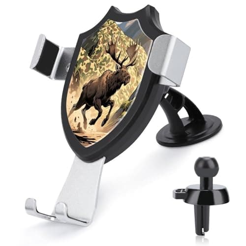 YUXBVKRS Phone Holders for Your Car Stable Grip, Universal Hunting Camo Deer Printed Phone Stand Adjustable Car Phone Mount for Dashboard & Windscreen & Air Vent with Strong Suction Cup