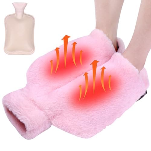 Meetory Foot Hot Water Bottle - 2L Hot Water Bottle Foot Warmer for Feet Women and Men Feet Warming, Pain Relief, Fits UK Size 3-8 (EU 35-45)