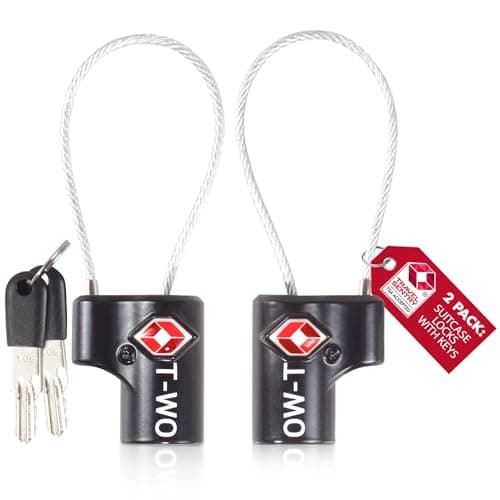 OW-Travel Suitcase Locks with Keys, TSA Approved Luggage Padlocks, Black 2
